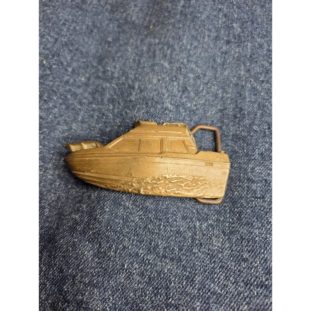 Vintage 1978 Baron Cabin Cruiser Brass Belt Buckle - Rare Nautical